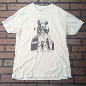 Greta Van Fleet 2022 Dreams in Gold Tour T-Shirt White Cotton Graphic Tee M/L